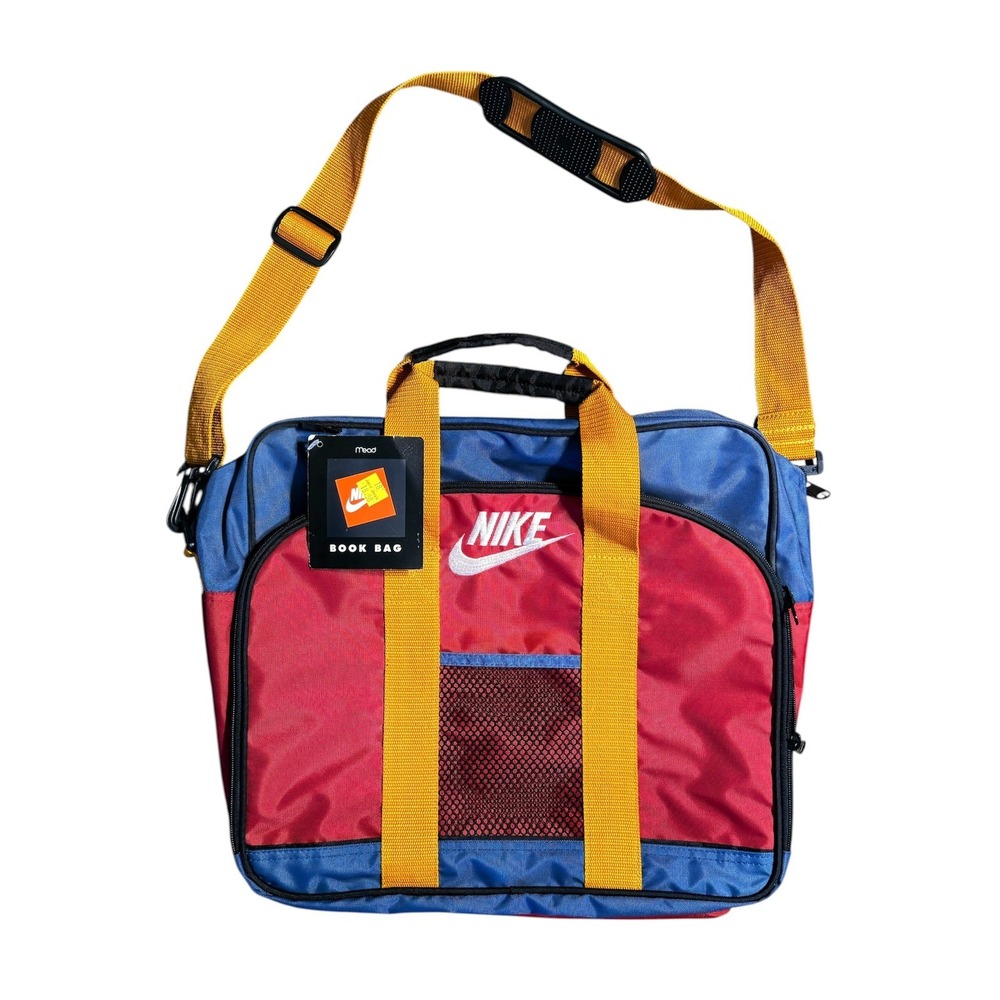 Vintage NWT 1994 Nike Swoosh Book Bag Mead School Laptop Case 14"x17" Hang Tag